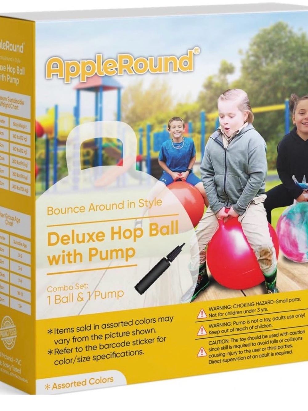 AppleRound Deluxe Bounce Around Hop Ball w/ Pump Red  BNIB
